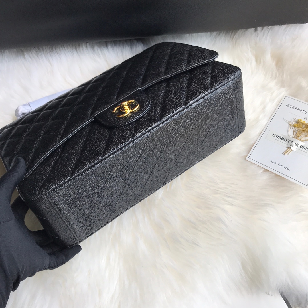 A58601 maxi classic handbag, CHANEL Grained Calfskin 33cm / 12.9in