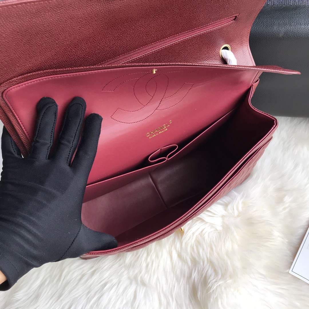 A58601 maxi classic handbag, CHANEL Grained Calfskin 33cm / 12.9in