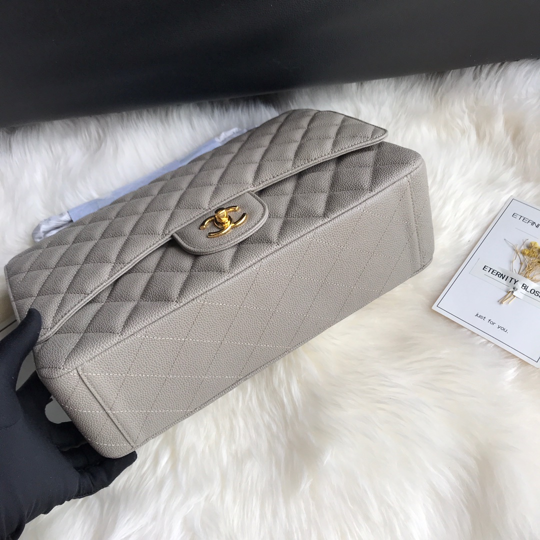 A58601 maxi classic handbag, CHANEL Grained Calfskin 33cm / 12.9in