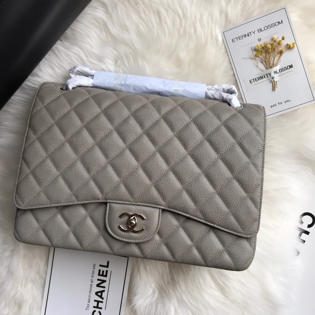 A58601 maxi classic handbag, CHANEL Grained Calfskin 33cm / 12.9in