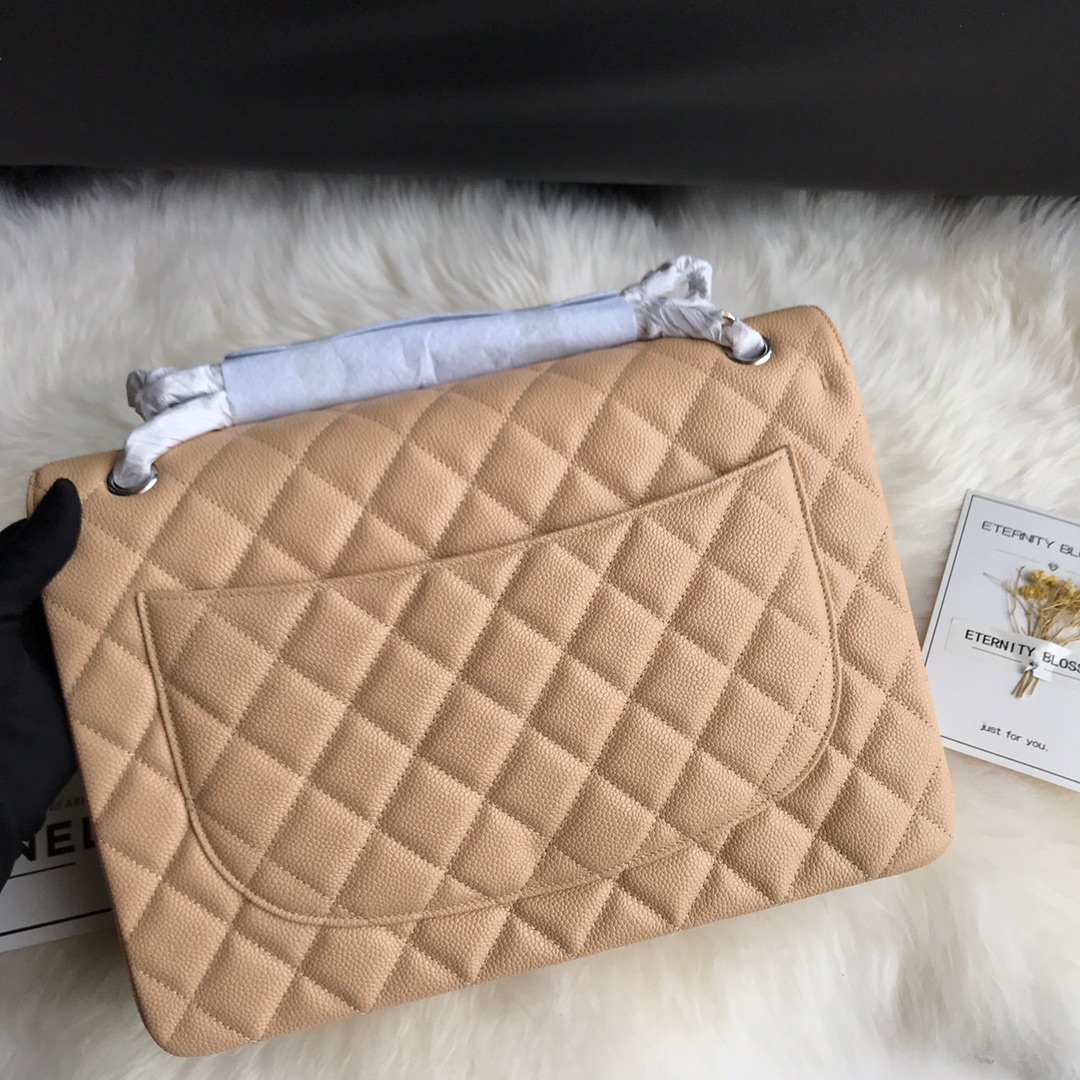 A58601 maxi classic handbag, CHANEL Grained Calfskin 33cm / 12.9in