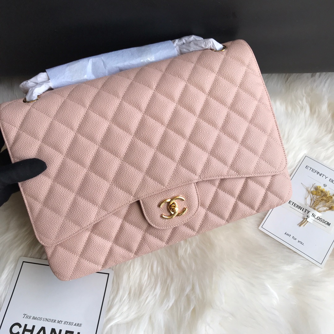 A58601 maxi classic handbag, CHANEL Grained Calfskin 33cm / 12.9in