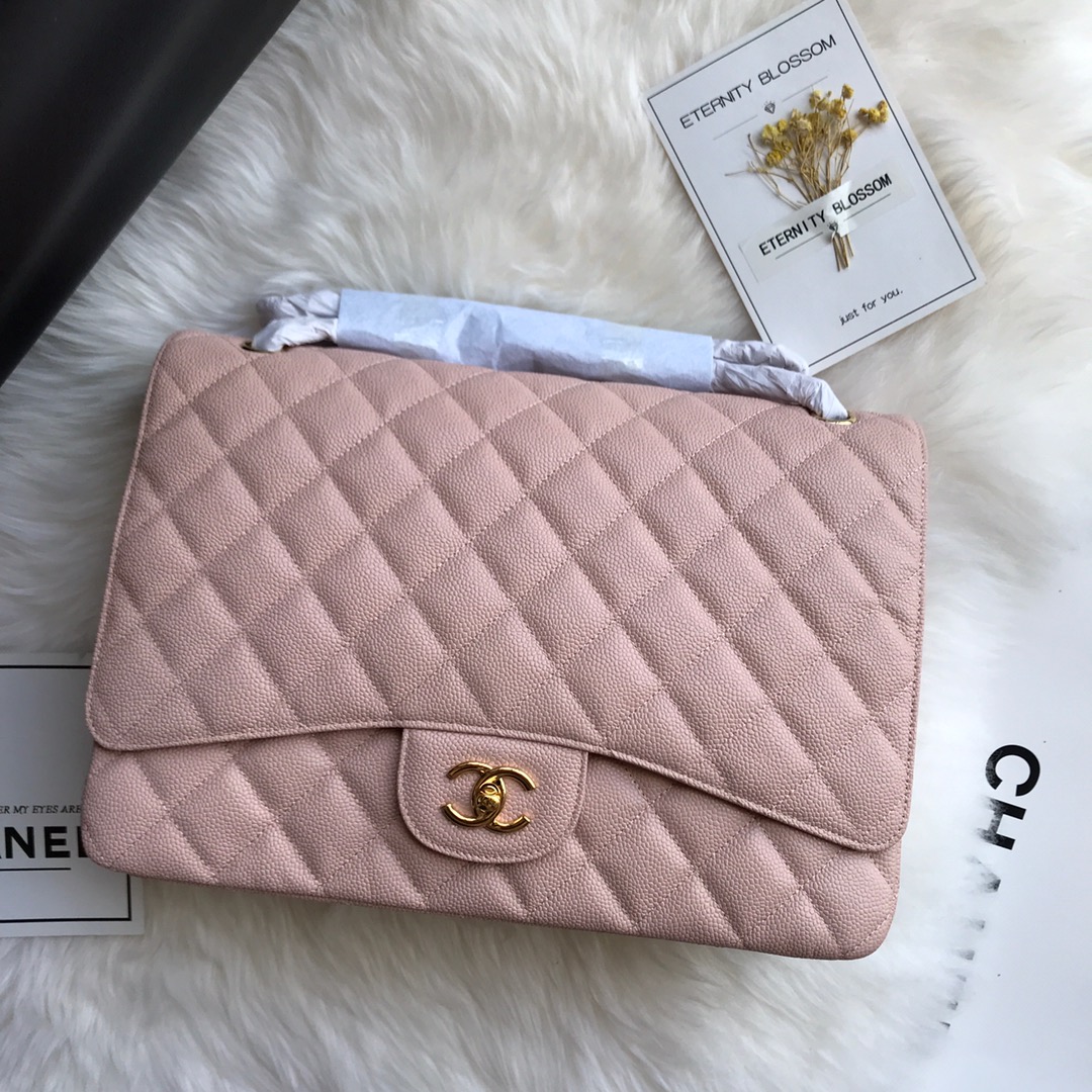 A58601 maxi classic handbag, CHANEL Grained Calfskin 33cm / 12.9in