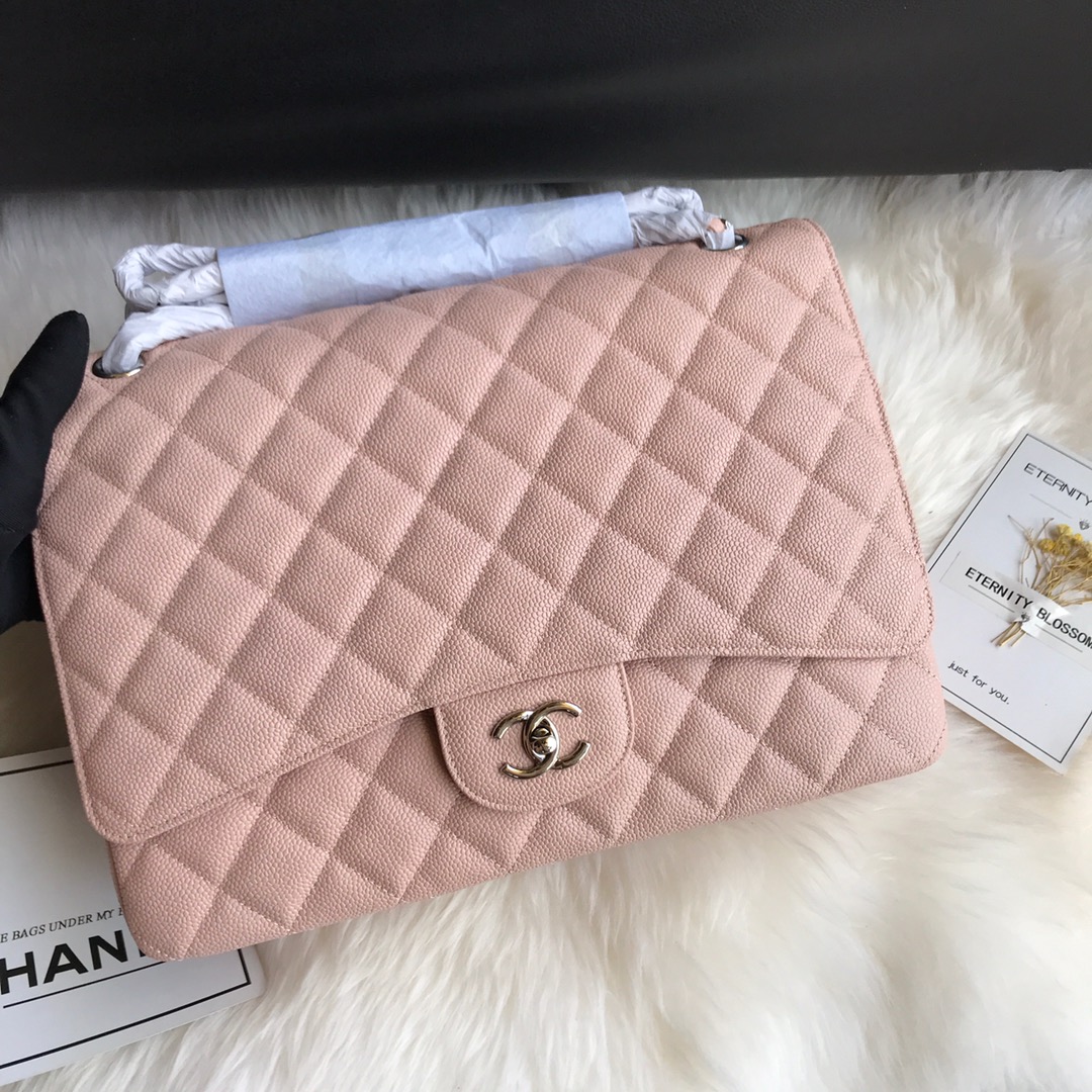 A58601 maxi classic handbag, CHANEL Grained Calfskin 33cm / 12.9in