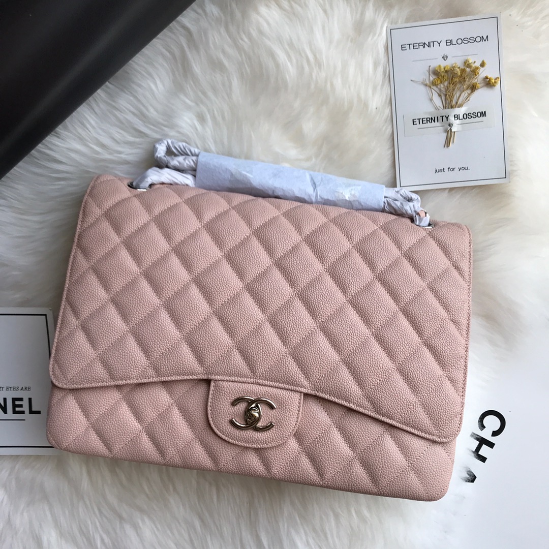 A58601 maxi classic handbag, CHANEL Grained Calfskin 33cm / 12.9in