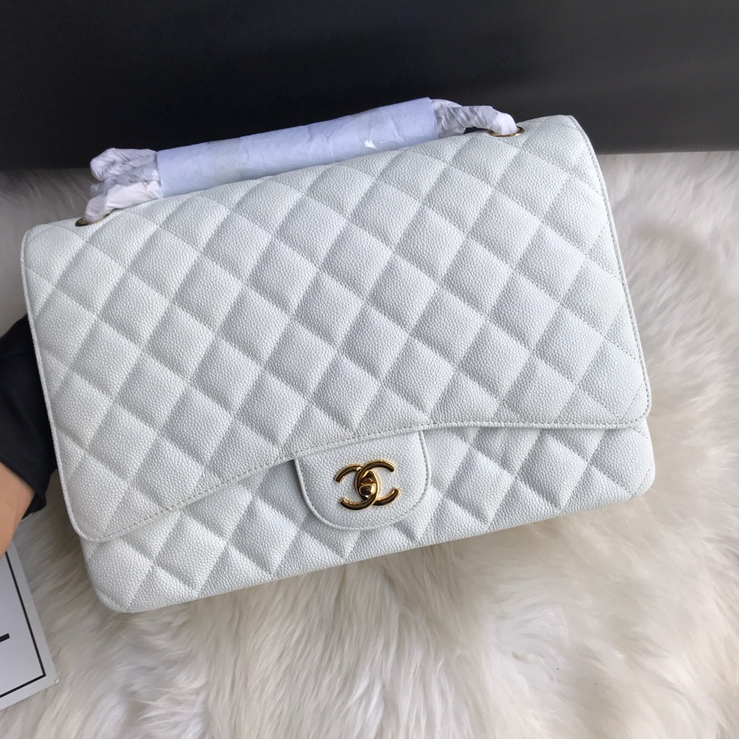 A58601 maxi classic handbag, CHANEL Grained Calfskin 33cm / 12.9in