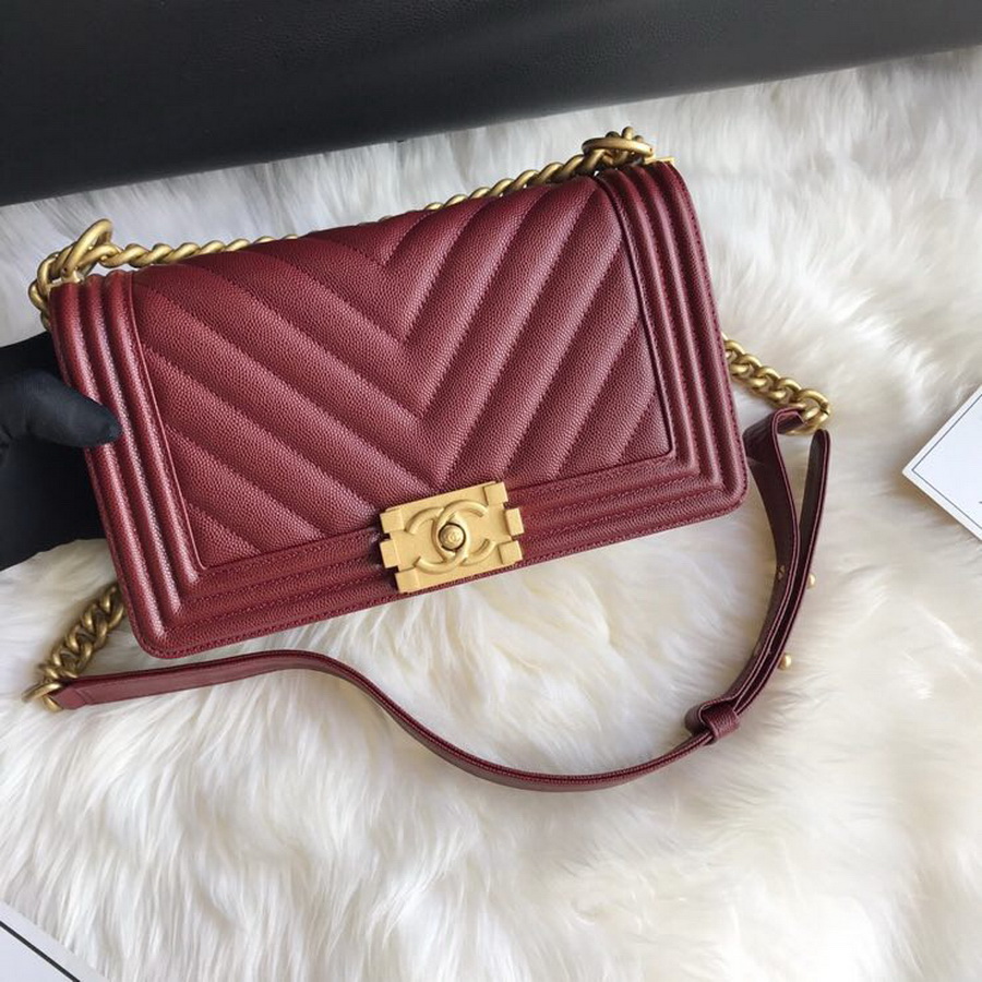  A67086, BOY CHANEL Handbag, Calfskin / CAVIAR