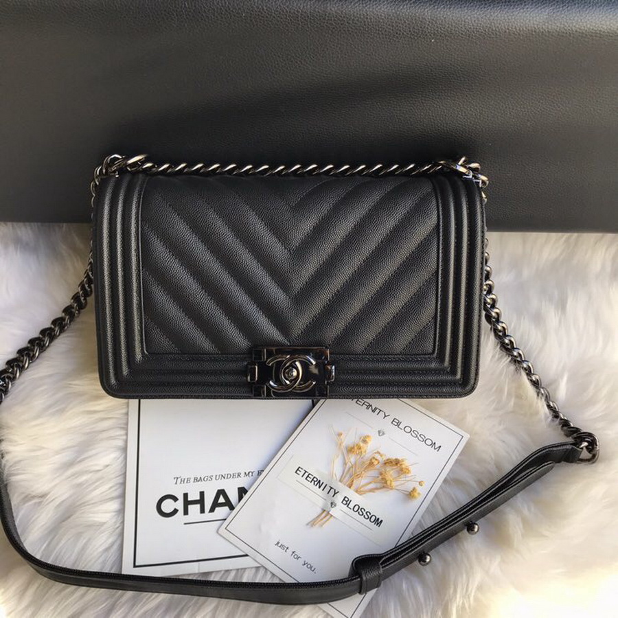  A67086, BOY CHANEL Handbag, Calfskin / CAVIAR