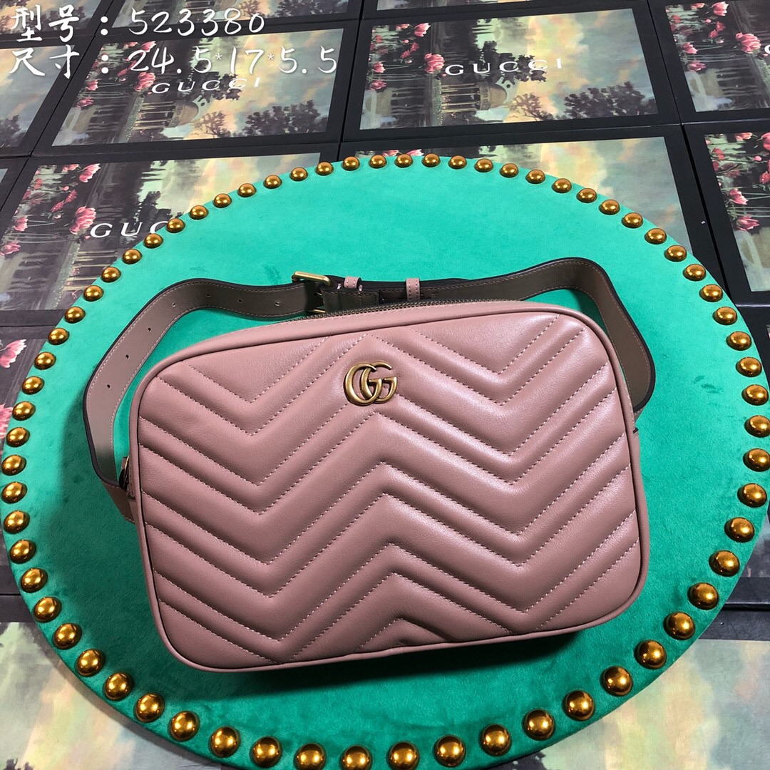 523380 GG Marmont matelassé belt bag, GUCCI Men's Belt Bags