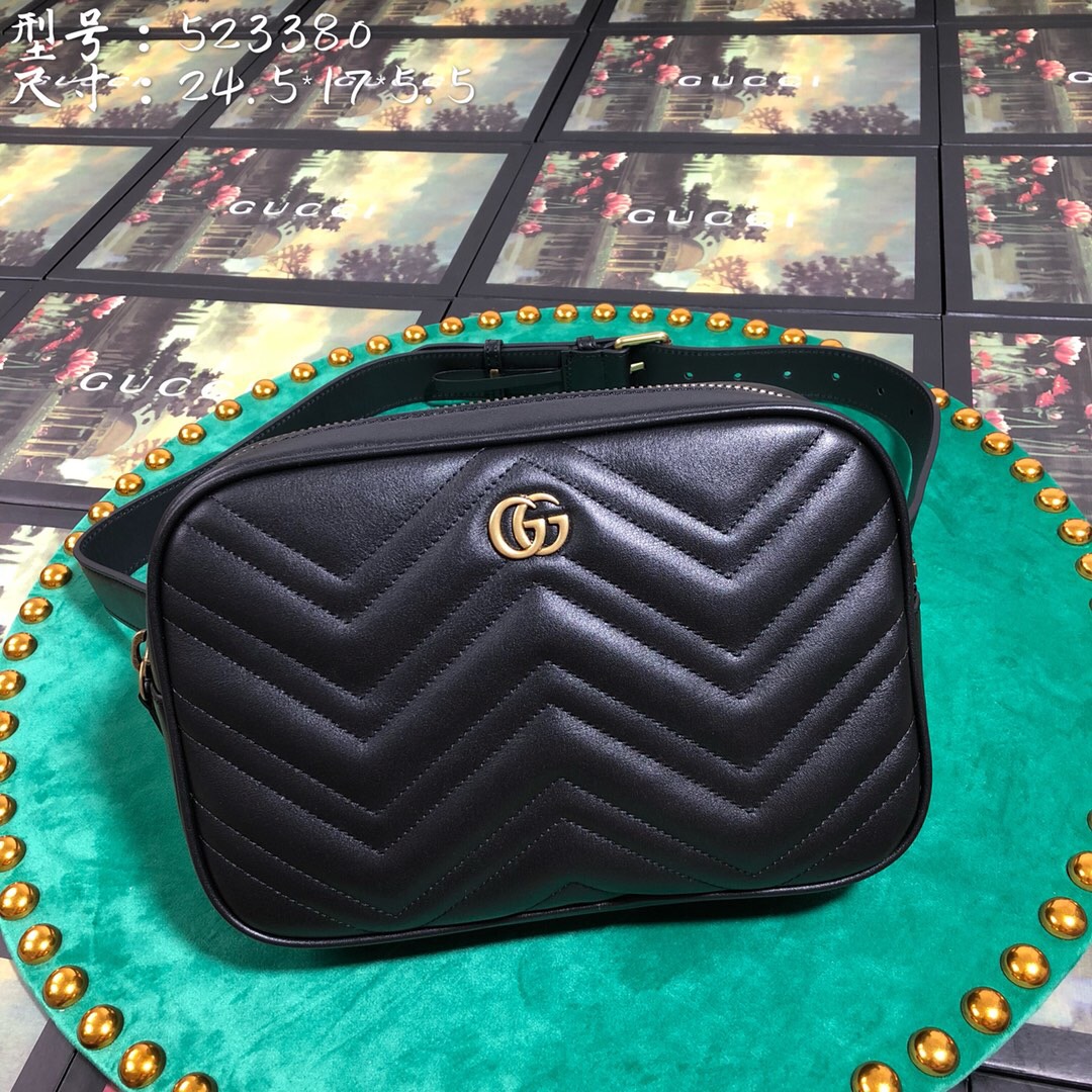 523380 GG Marmont matelassé belt bag, GUCCI Men's Belt Bags