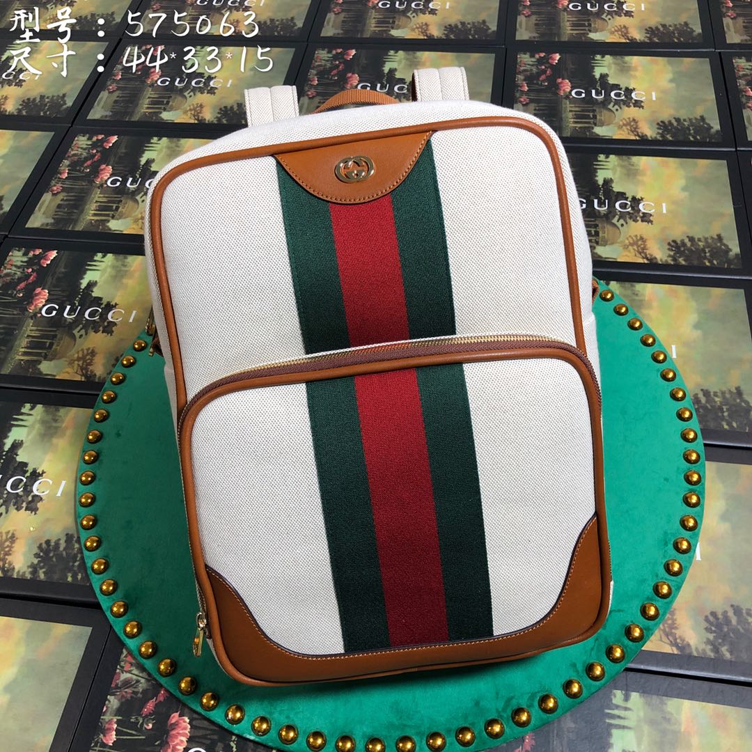 575063 Vintage canvas backpack, Gucci Men's Bags