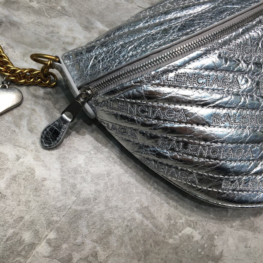 SOUVENIR BAG XS METALLIC EFFECT, Small embroidered logo belt bag