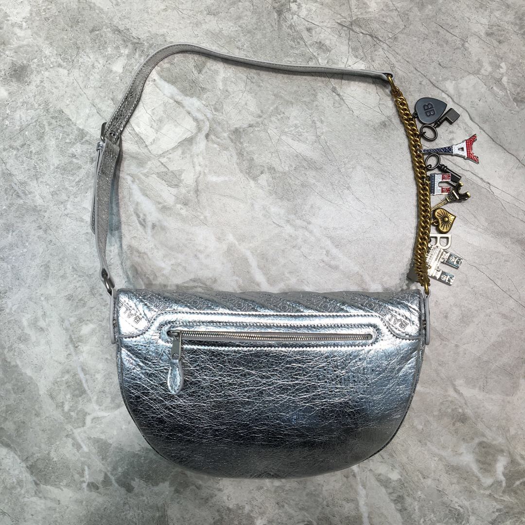 SOUVENIR BAG XS METALLIC EFFECT, Small embroidered logo belt bag
