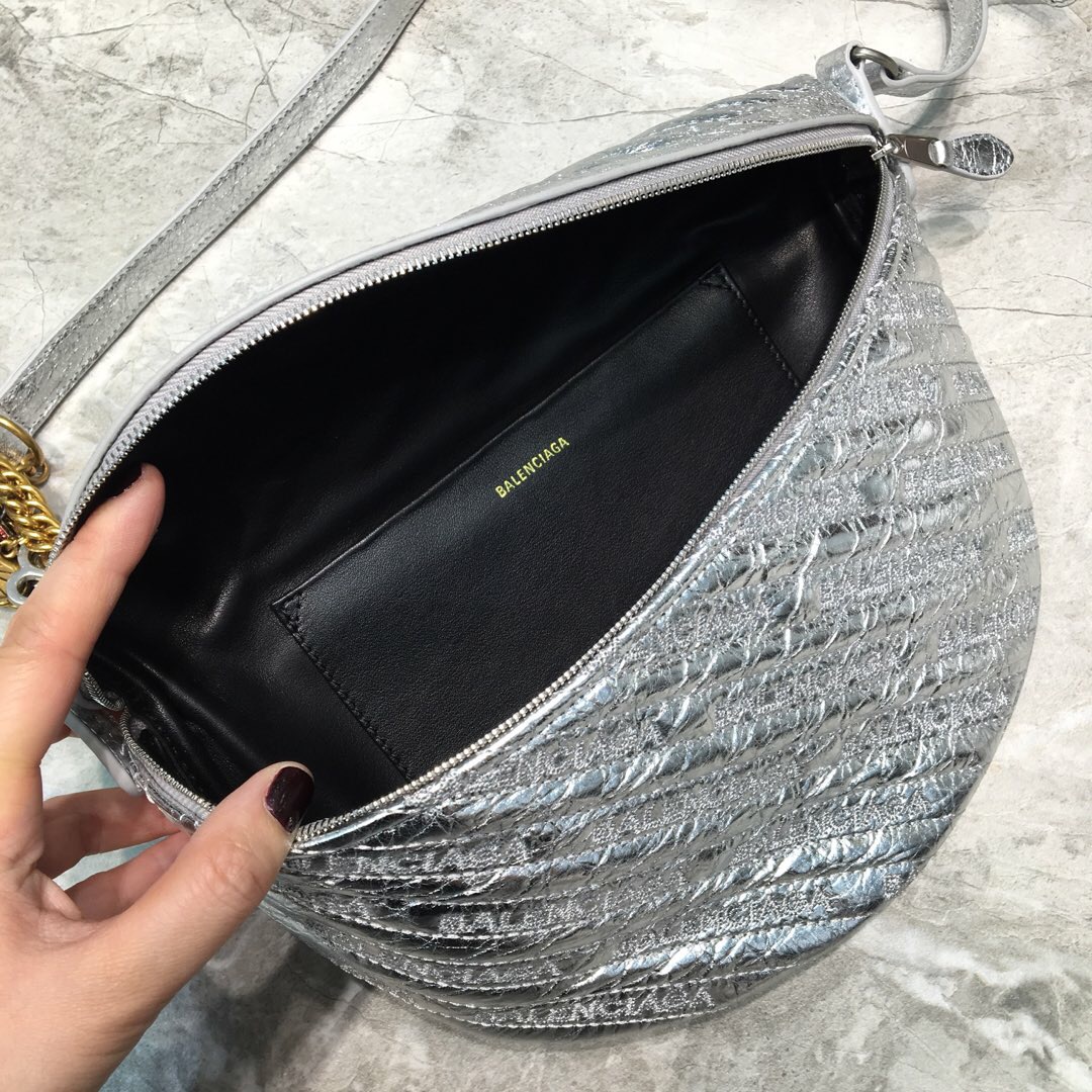 SOUVENIR BAG XS METALLIC EFFECT, Small embroidered logo belt bag