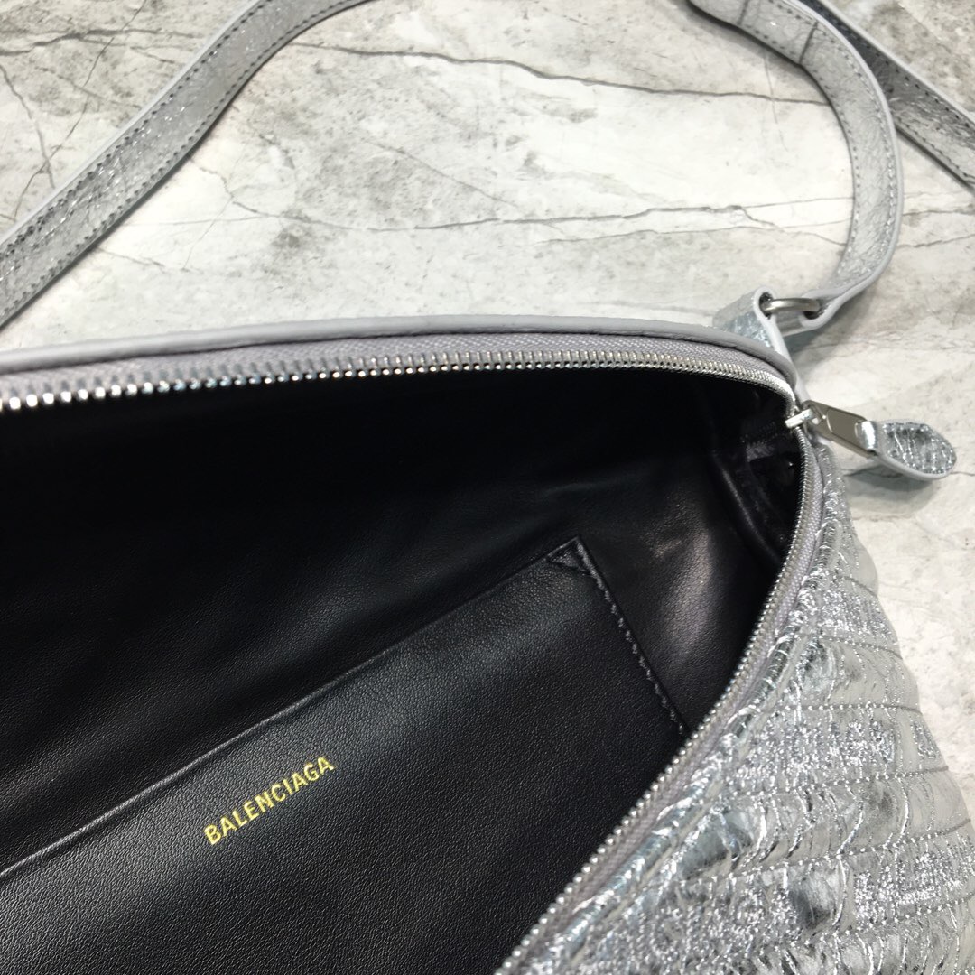 SOUVENIR BAG XS METALLIC EFFECT, Small embroidered logo belt bag