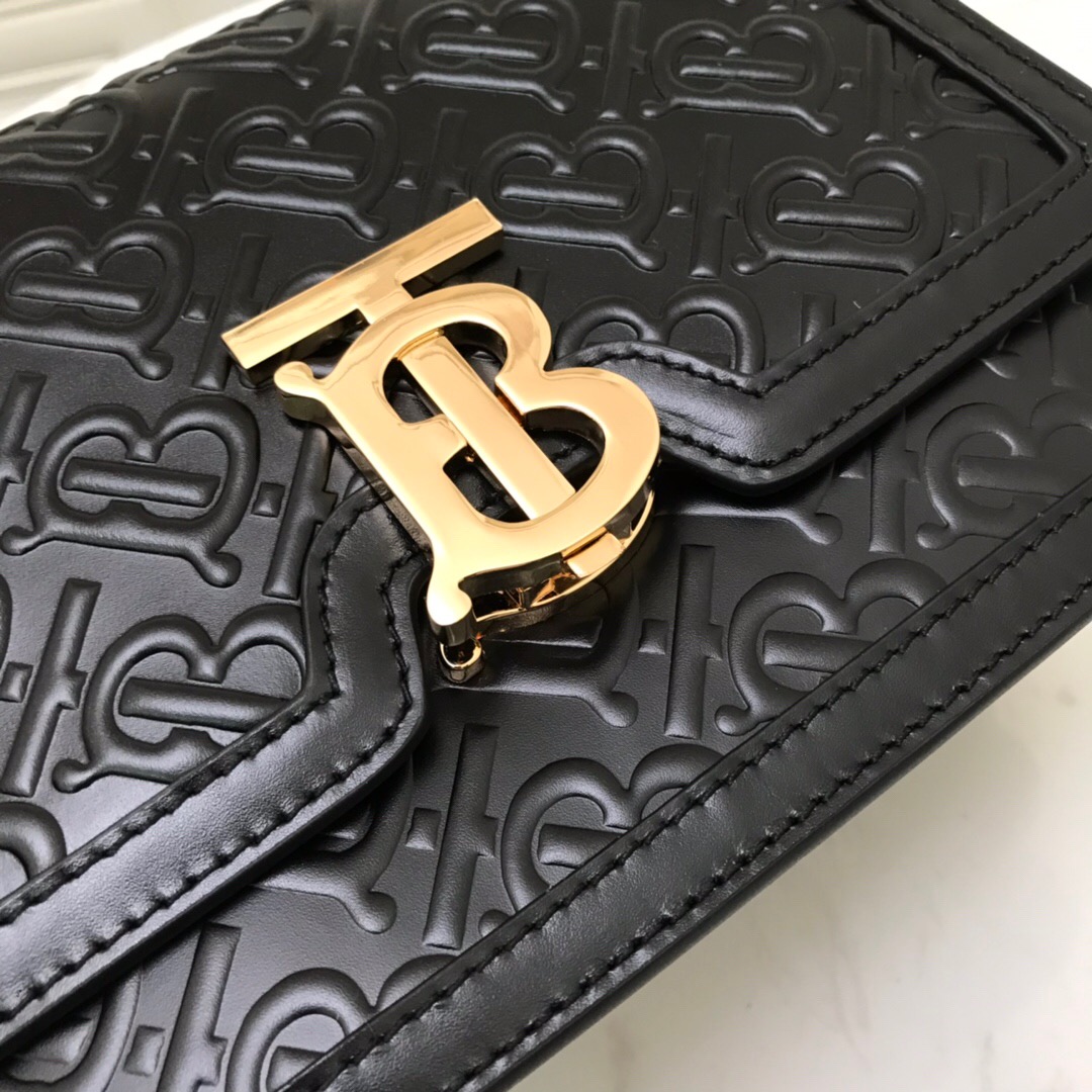 80140871 Small Monogram Leather TB Bag, BURBERRY BAGS