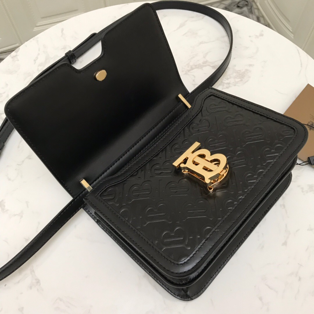 80140871 Small Monogram Leather TB Bag, BURBERRY BAGS