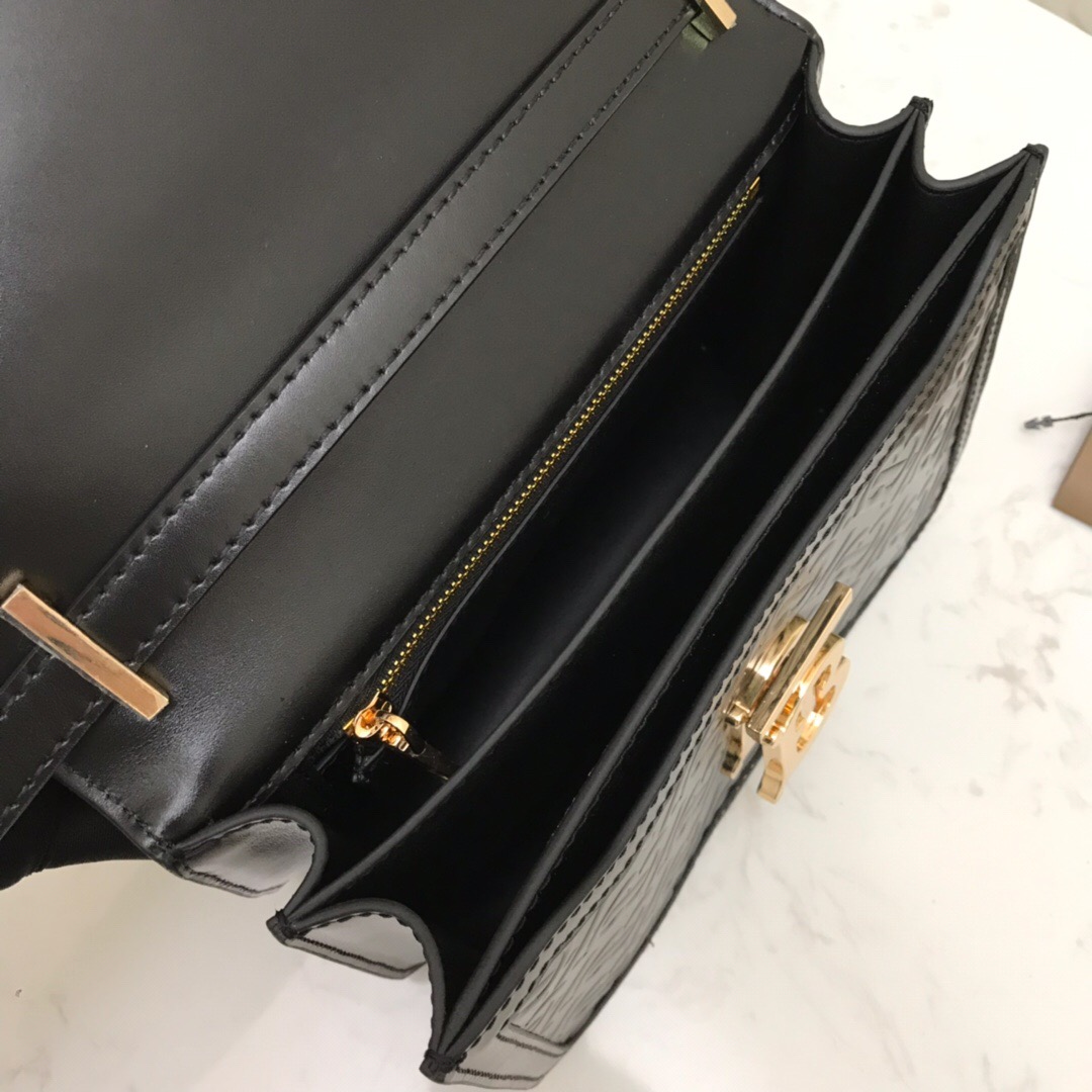 80140871 Small Monogram Leather TB Bag, BURBERRY BAGS