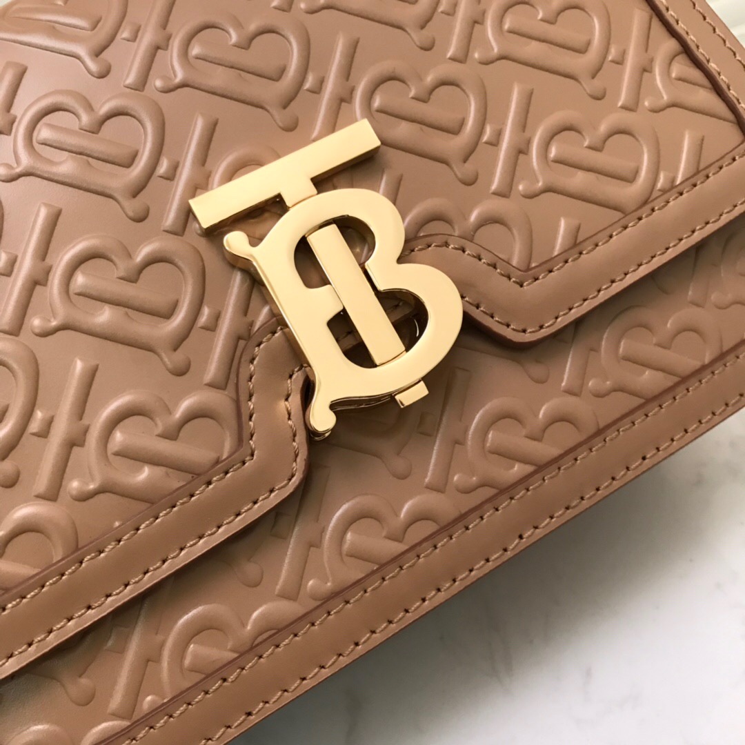 80140871 Small Monogram Leather TB Bag, BURBERRY BAGS