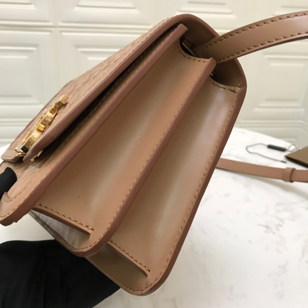 80140871 Small Monogram Leather TB Bag, BURBERRY BAGS