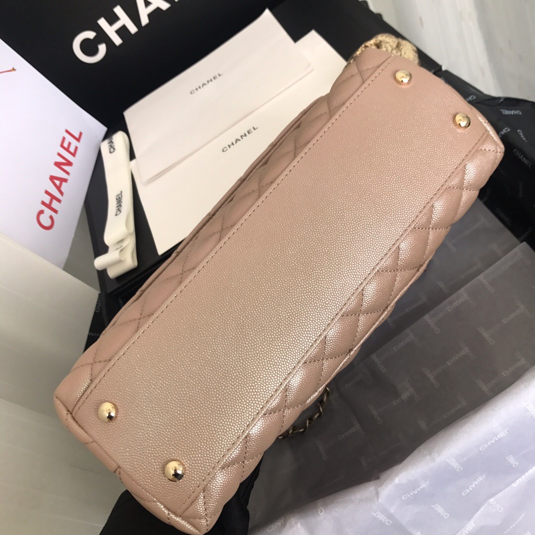 A92991, Flap Bag with Top Handle, CHANEL Handbags, Caviar, Grained Calfskin, Gold-Tone Metal