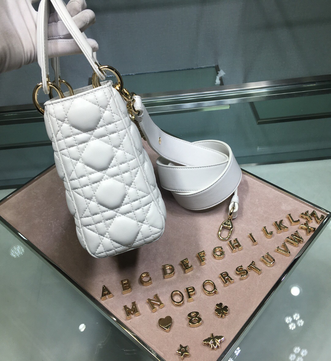 M0538O MY ABCDIOR LAMBSKIN BAG, DIOR HANDBAG