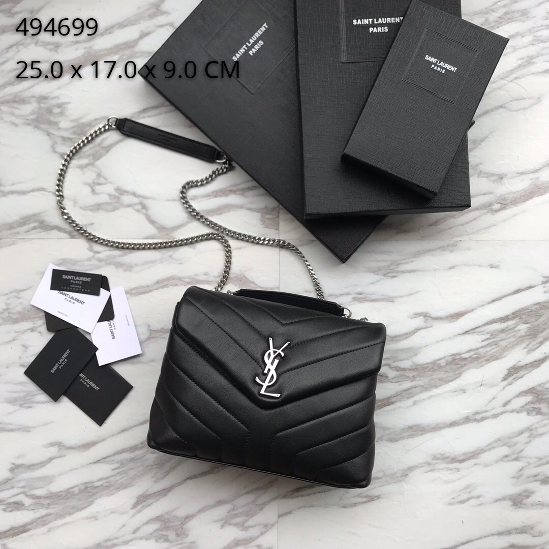494699 LOULOU SMALL IN MATELASSÉ “Y” LEATHER, YSL SAINT LAURENT