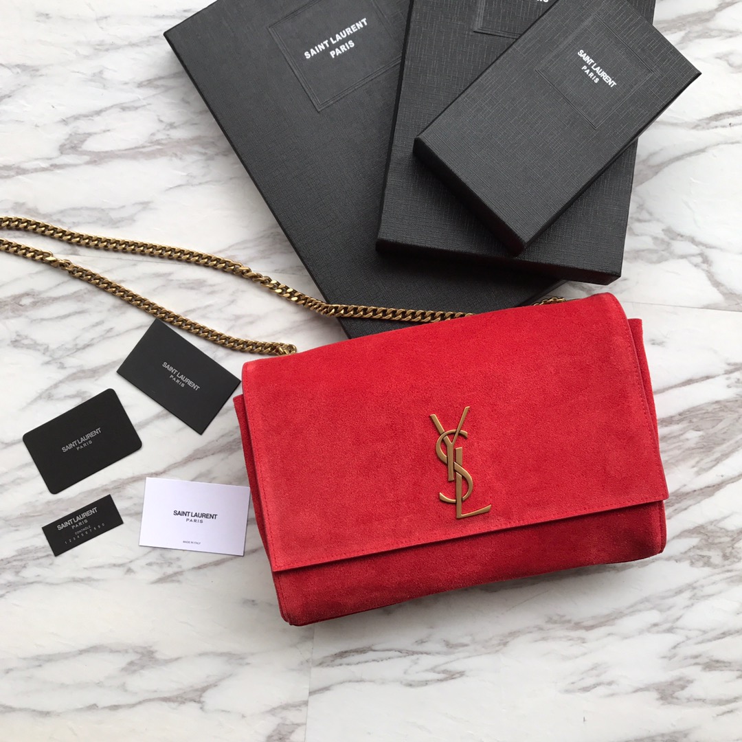 5538040UD7W6805 KATE MEDIUM REVERSIBLE IN SUEDE AND SMOOTH LEATHER, YSL Saint Laurent