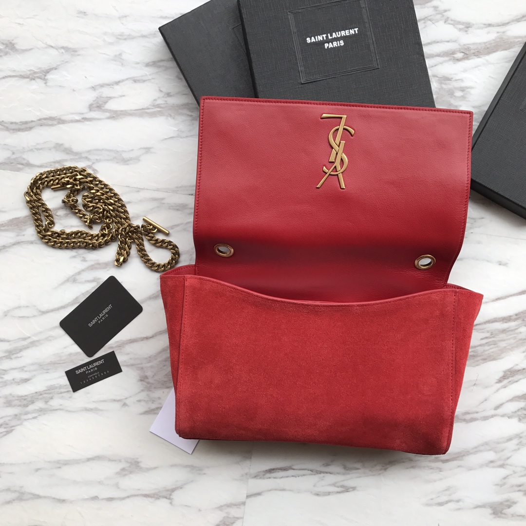 5538040UD7W6805 KATE MEDIUM REVERSIBLE IN SUEDE AND SMOOTH LEATHER, YSL Saint Laurent