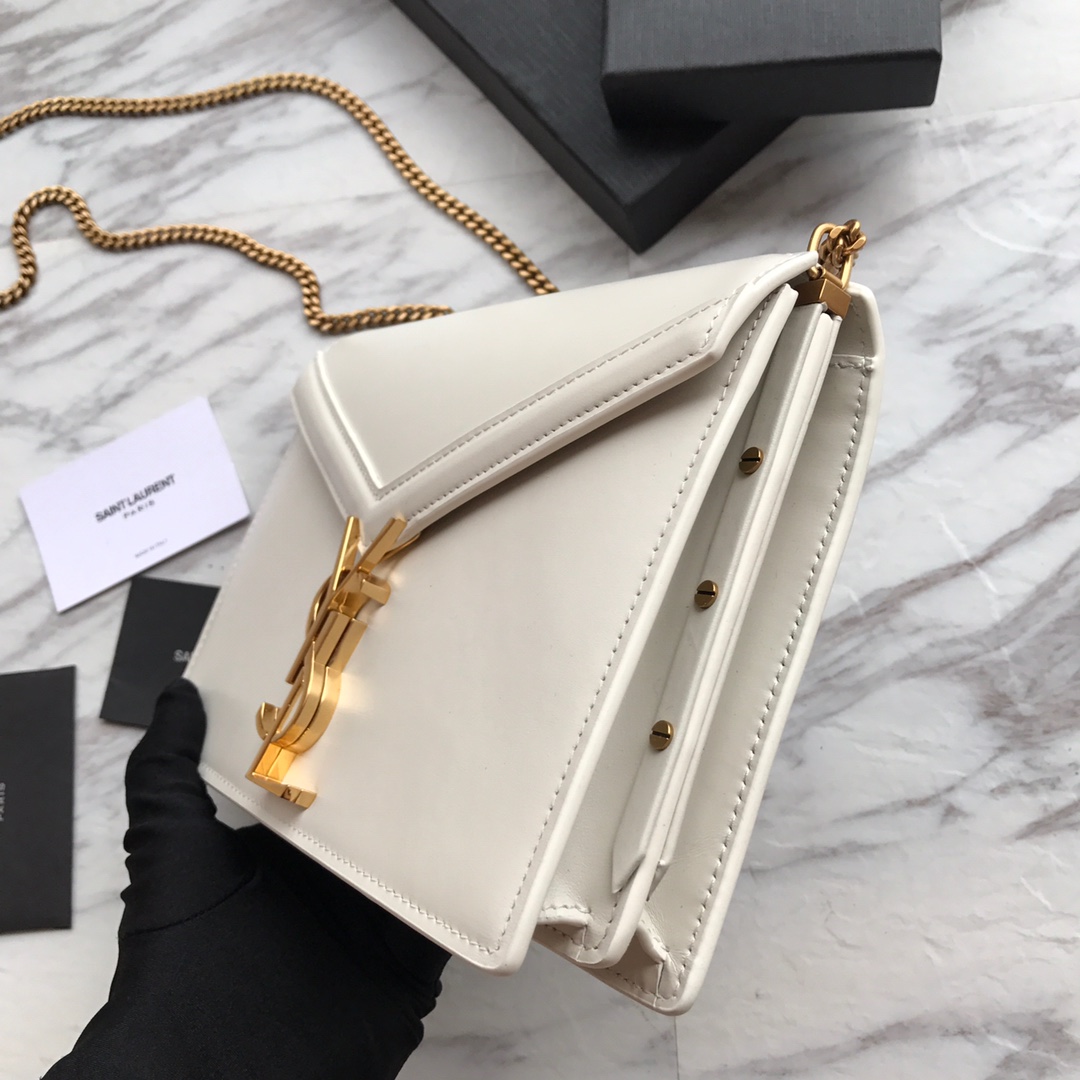 532750, CASSANDRA MONOGRAM CLASP BAG IN SMOOTH LEATHER, YSL Saint Laurent