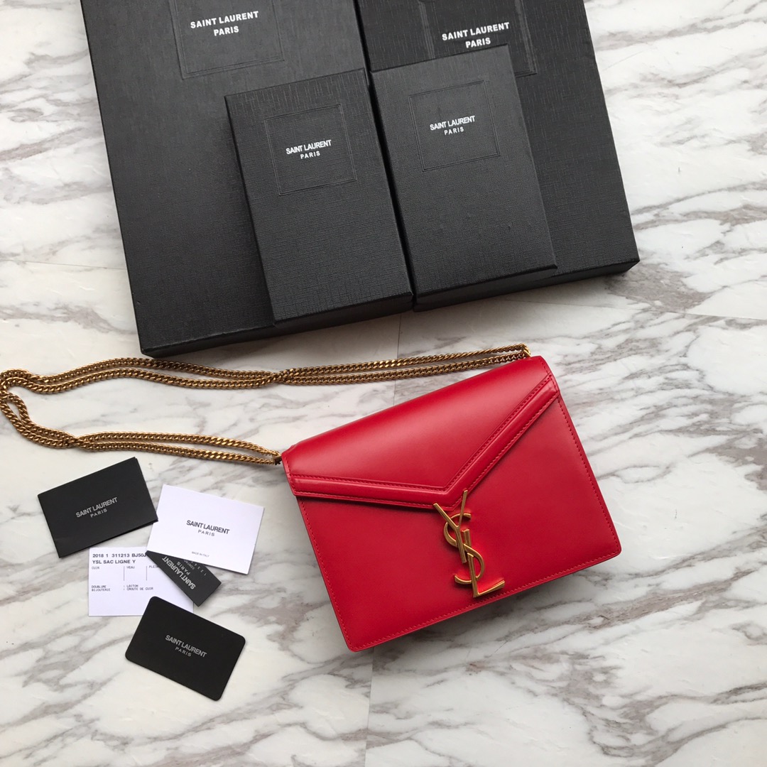 532750, CASSANDRA MONOGRAM CLASP BAG IN SMOOTH LEATHER, YSL Saint Laurent