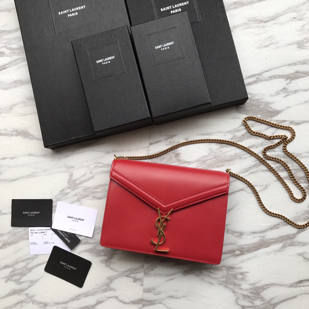 532750, CASSANDRA MONOGRAM CLASP BAG IN SMOOTH LEATHER, YSL Saint Laurent
