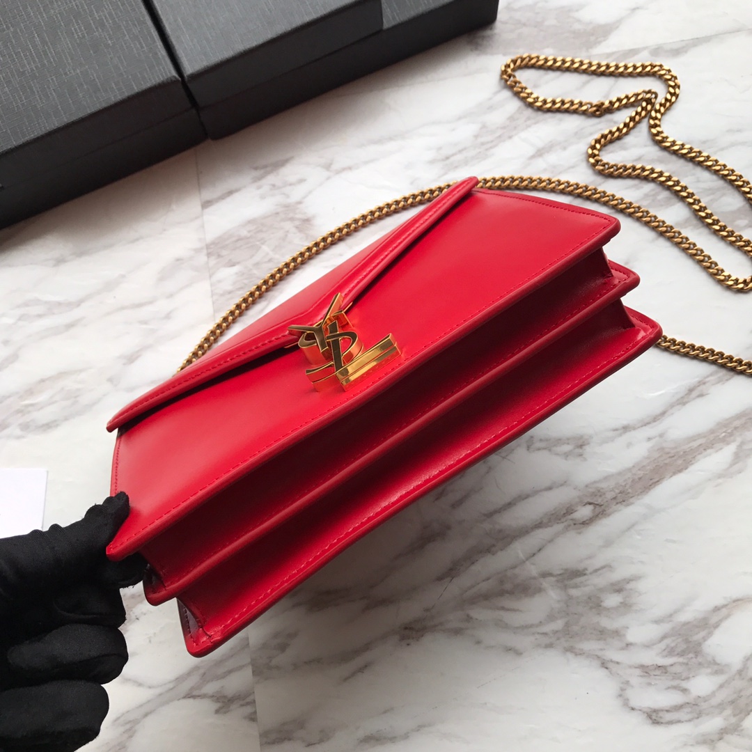 532750, CASSANDRA MONOGRAM CLASP BAG IN SMOOTH LEATHER, YSL Saint Laurent