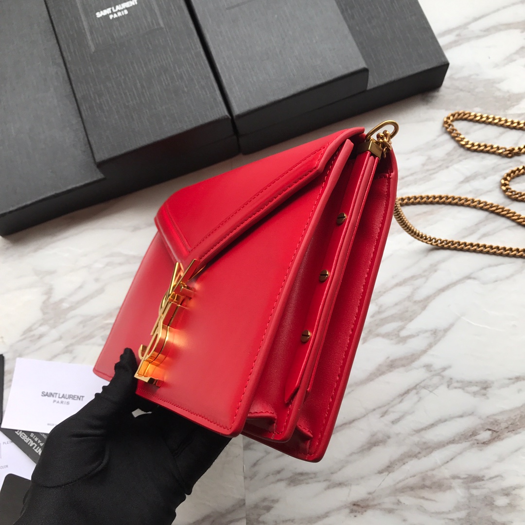 532750, CASSANDRA MONOGRAM CLASP BAG IN SMOOTH LEATHER, YSL Saint Laurent