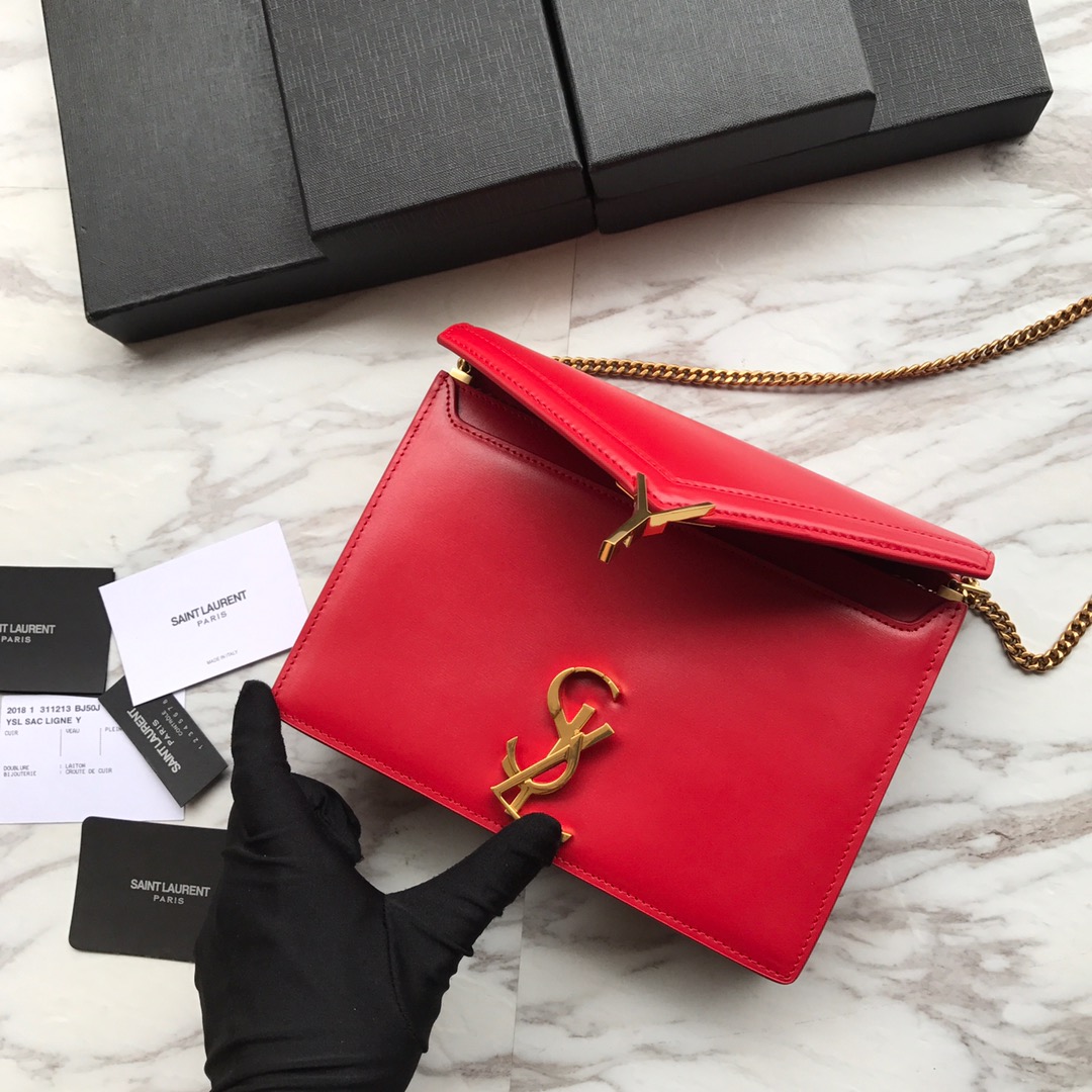 532750, CASSANDRA MONOGRAM CLASP BAG IN SMOOTH LEATHER, YSL Saint Laurent