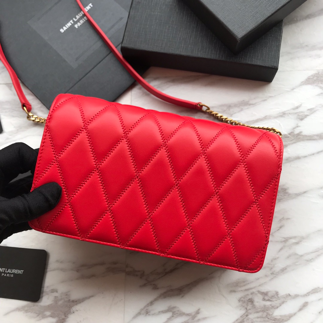 568906, ANGIE CHAIN BAG IN DIAMOND-QUILTED LAMBSKIN, YSL Saint Laurent