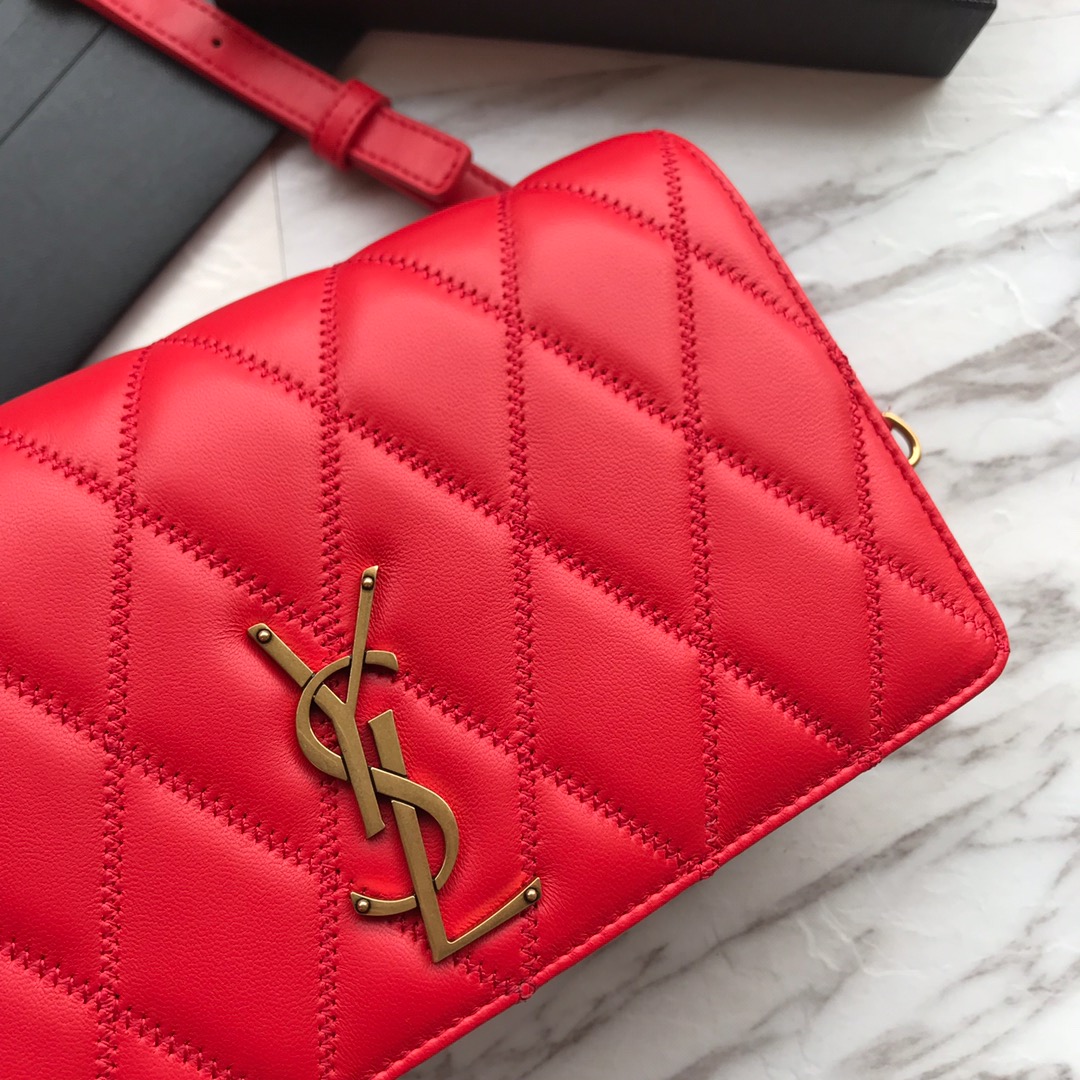 568906, ANGIE CHAIN BAG IN DIAMOND-QUILTED LAMBSKIN, YSL Saint Laurent