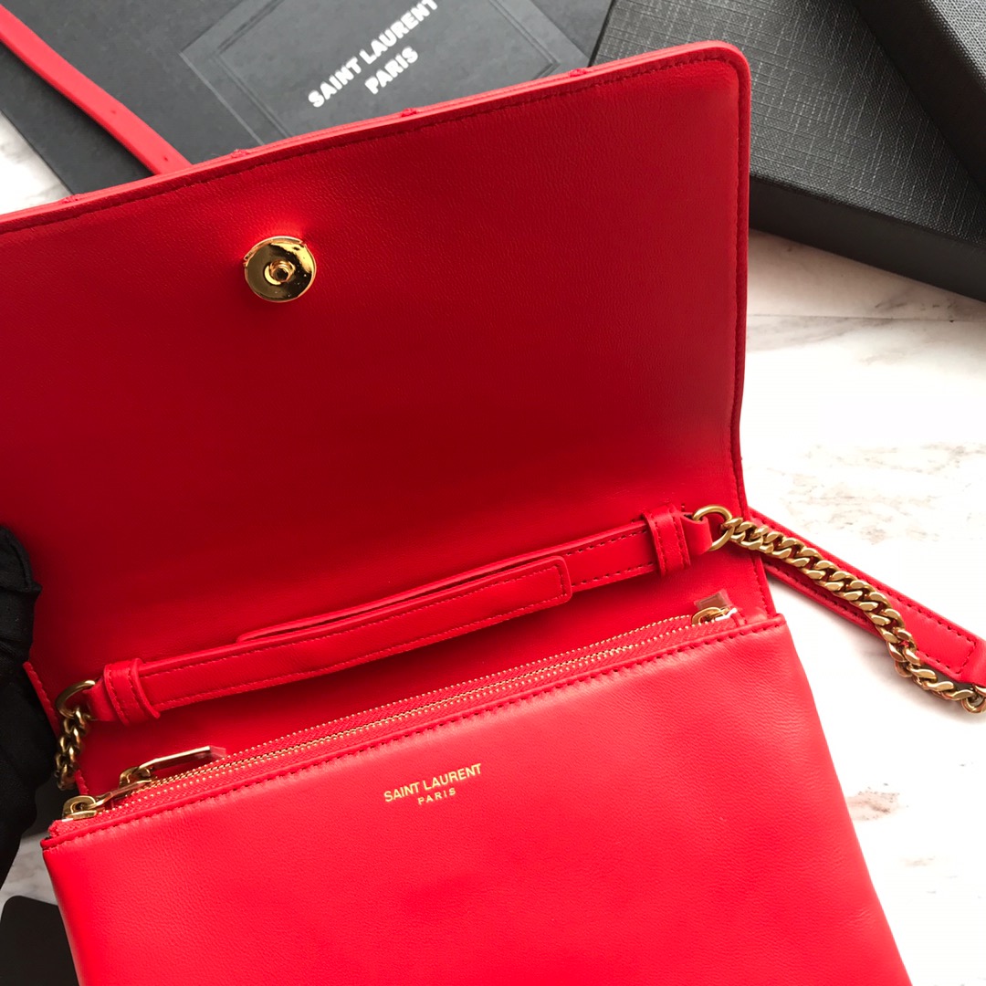 568906, ANGIE CHAIN BAG IN DIAMOND-QUILTED LAMBSKIN, YSL Saint Laurent