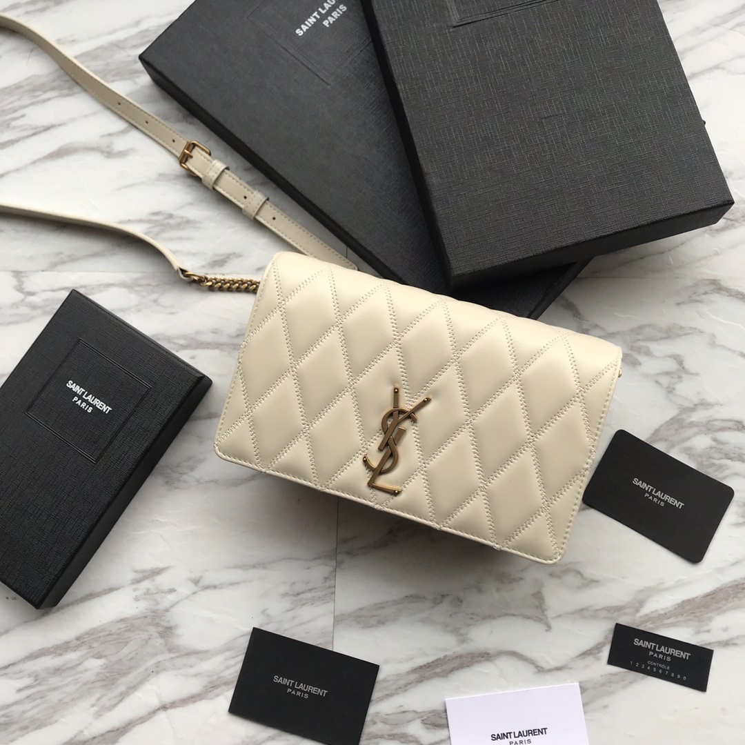568906, ANGIE CHAIN BAG IN DIAMOND-QUILTED LAMBSKIN, YSL Saint Laurent