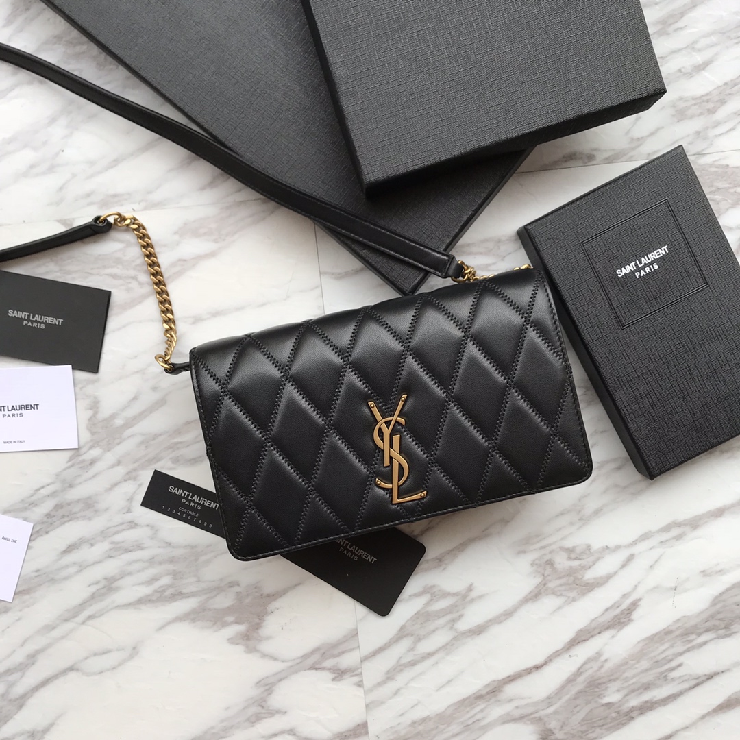 568906, ANGIE CHAIN BAG IN DIAMOND-QUILTED LAMBSKIN, YSL Saint Laurent