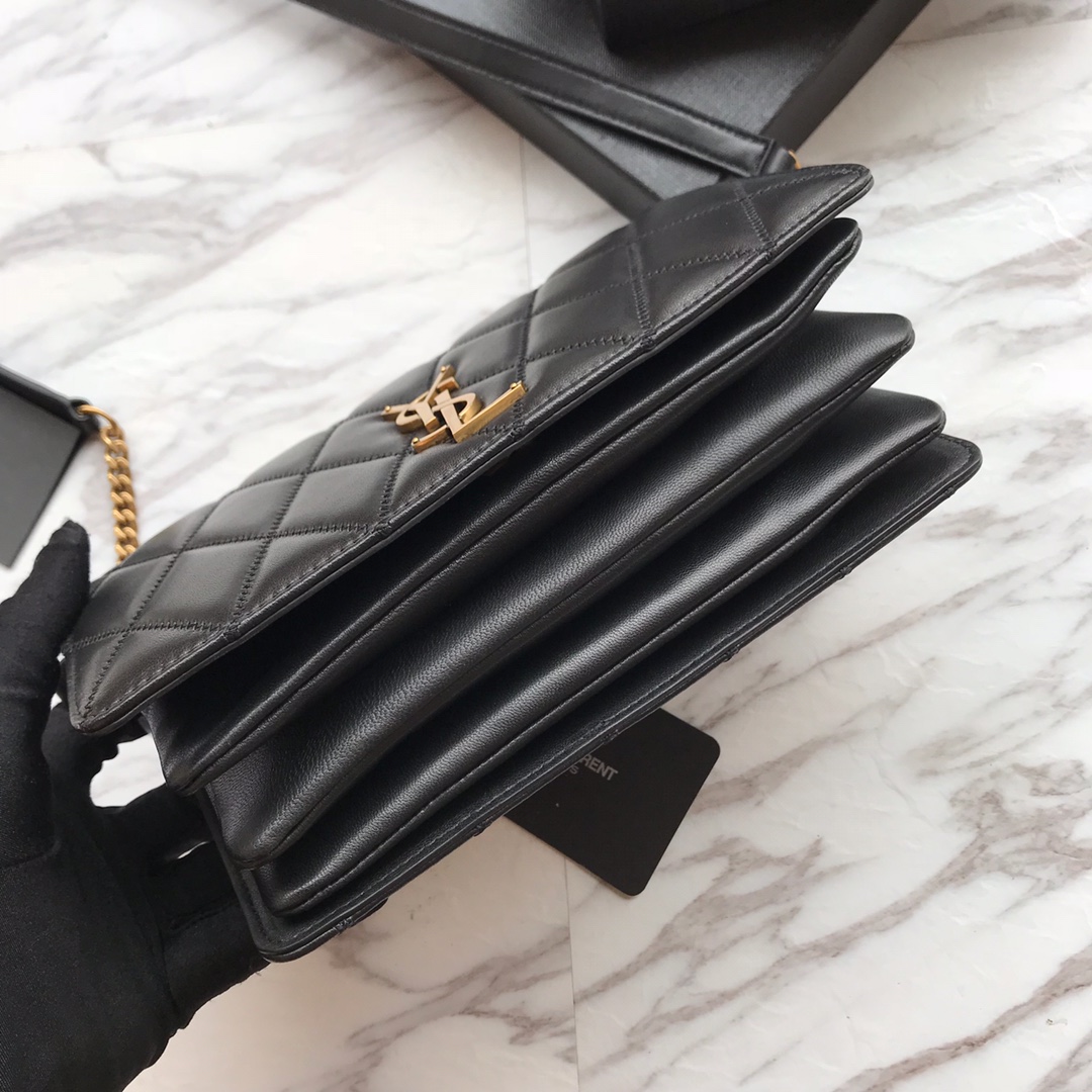 568906, ANGIE CHAIN BAG IN DIAMOND-QUILTED LAMBSKIN, YSL Saint Laurent