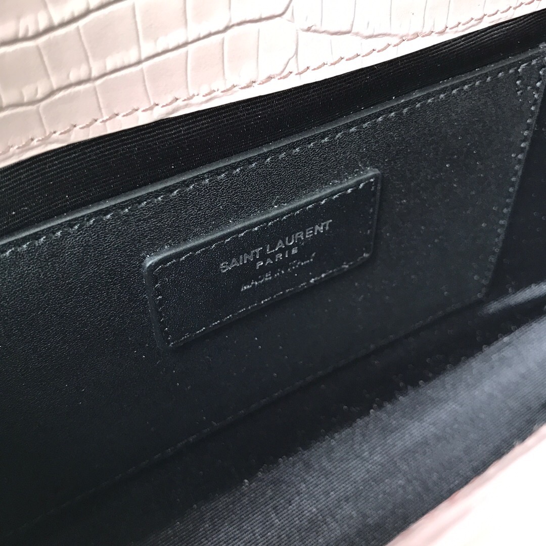 354119 KATE MEDIUM WITH TASSEL IN EMBOSSED CROCODILE SHINY LEATHER, STRAP DROP: 48CM, YSL Saint Laurent