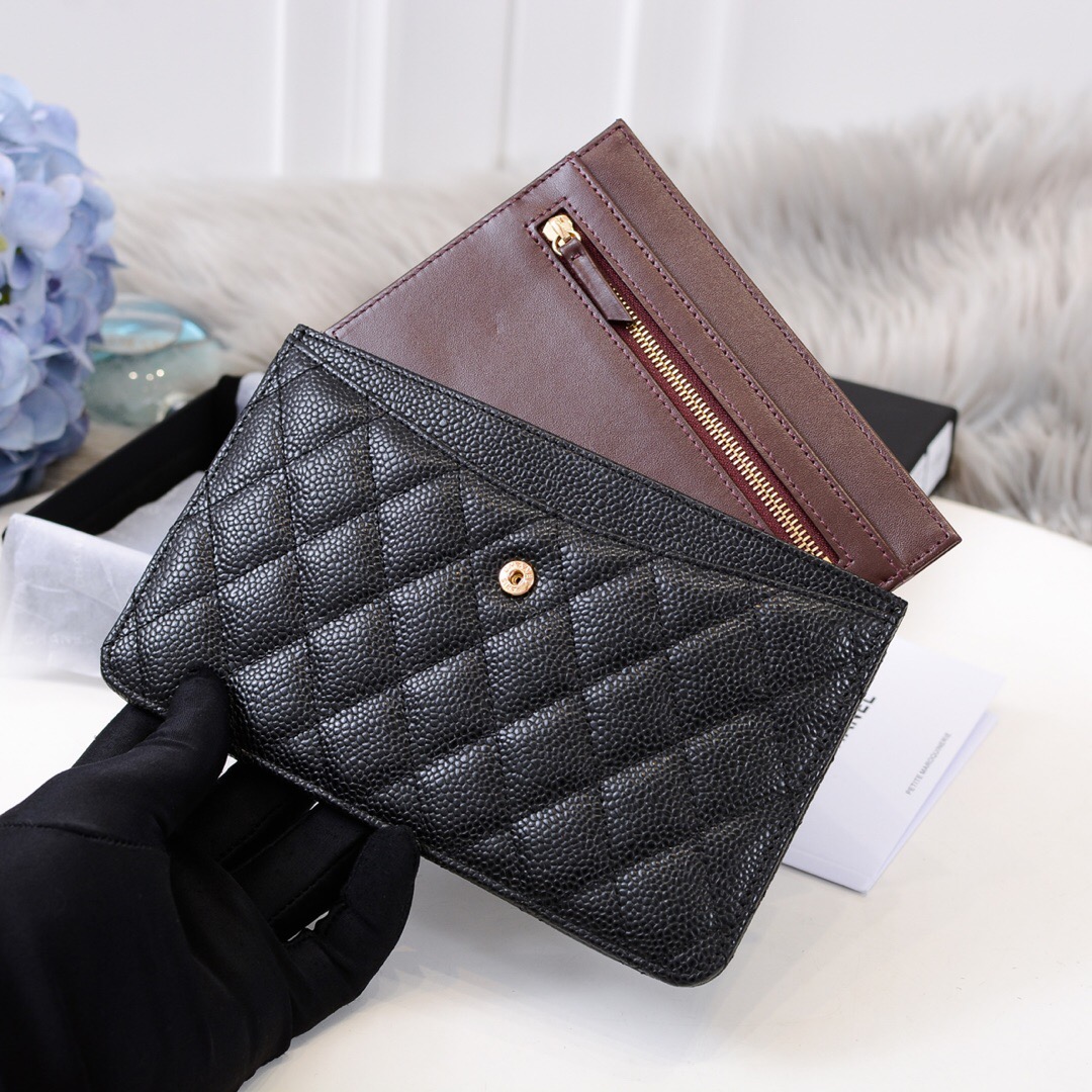 AP0235 classic pouch, Calfskin & Gold-Tone Metal, CHANEL SMALL LEATHER GOODS