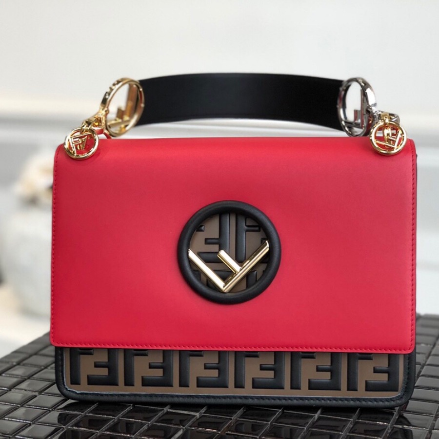 KAN I F, leather bag, Fendi Shoulder Bag