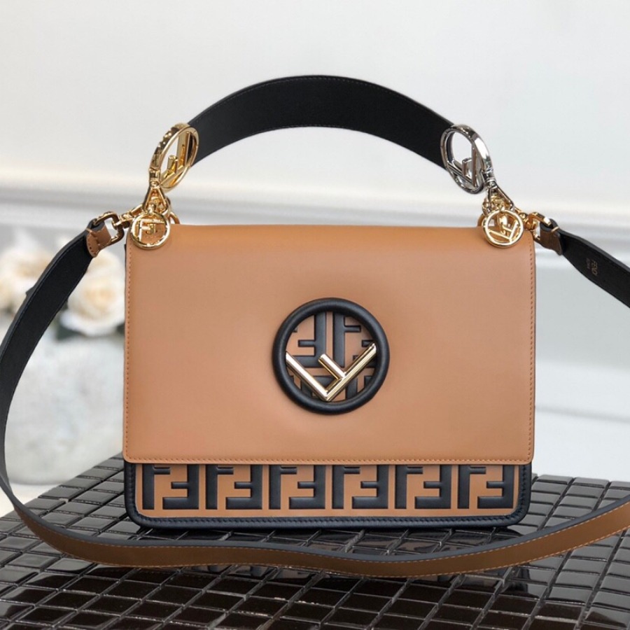 KAN I F, leather bag, Fendi Shoulder Bag