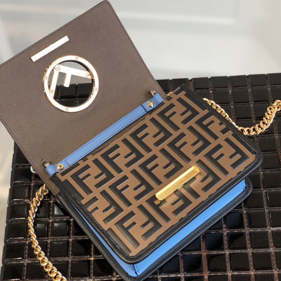 KAN I F SMALL, leather mini-bag, Fendi Shoulder Bag
