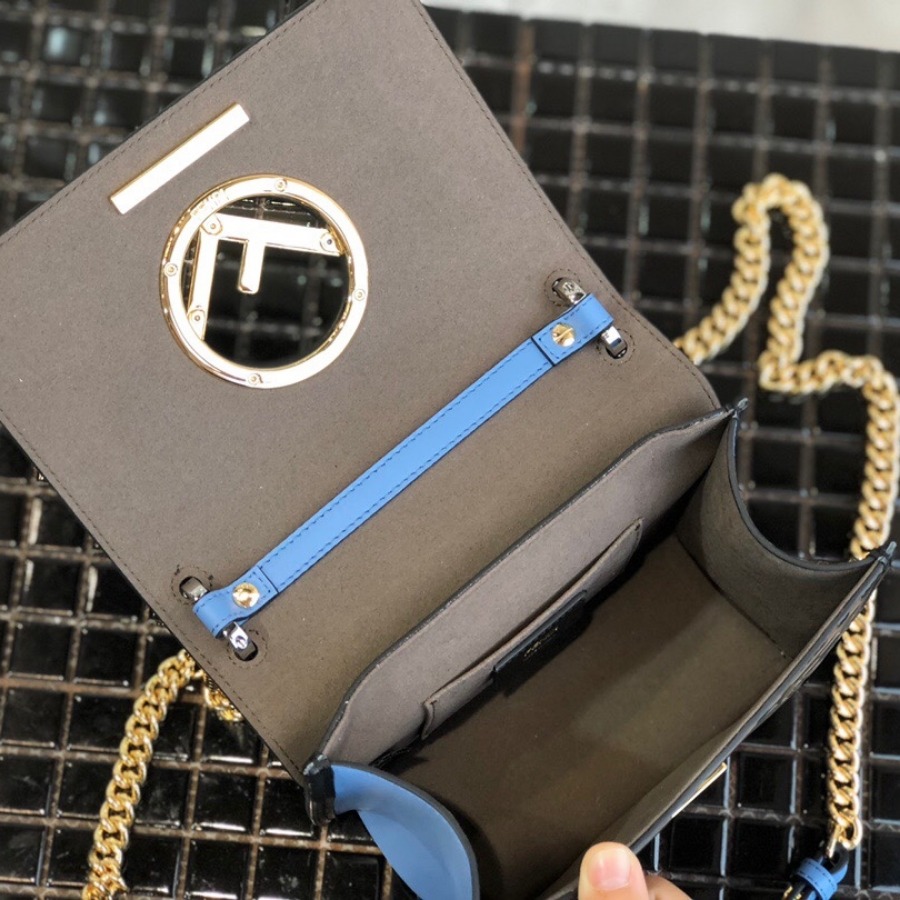 KAN I F SMALL, leather mini-bag, Fendi Shoulder Bag