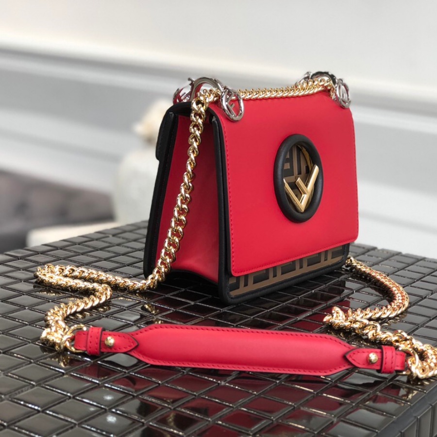 KAN I F SMALL, leather mini-bag, Fendi Shoulder Bag