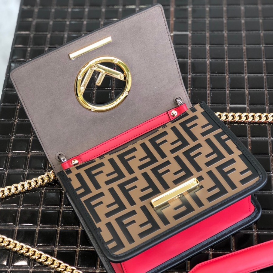KAN I F SMALL, leather mini-bag, Fendi Shoulder Bag