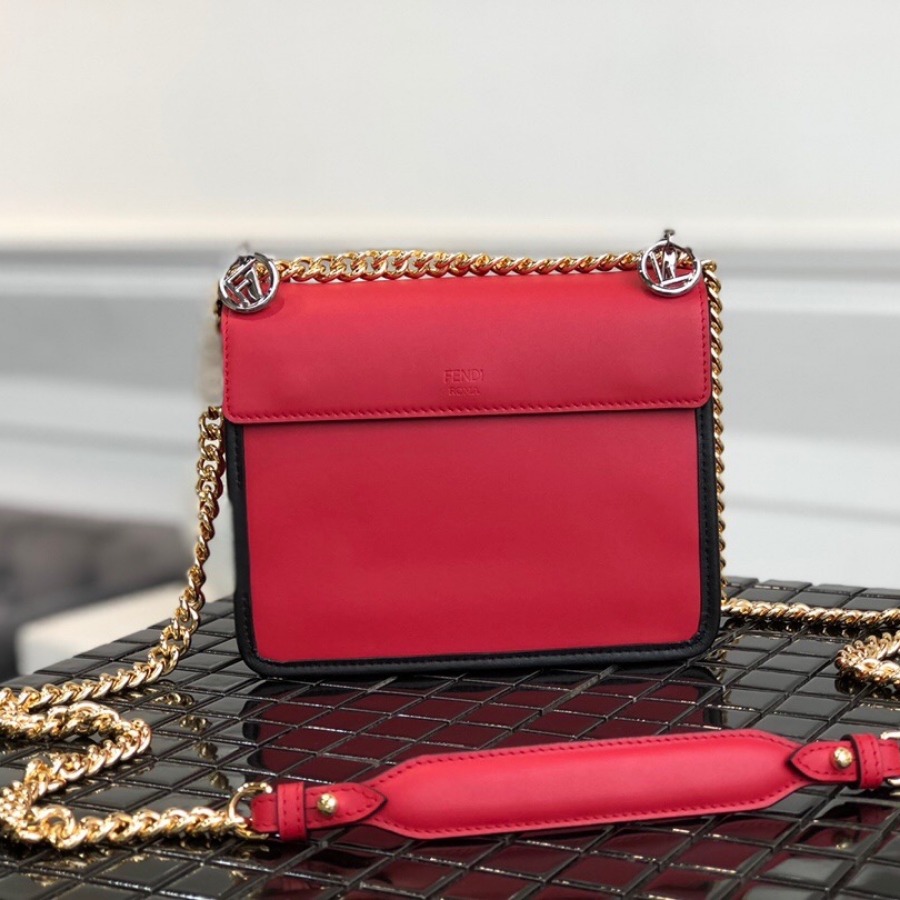 KAN I F SMALL, leather mini-bag, Fendi Shoulder Bag